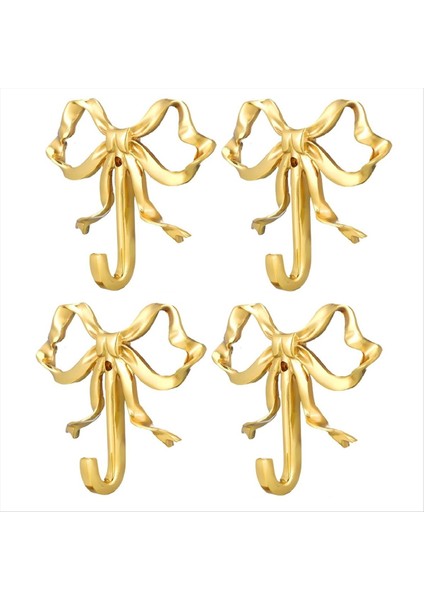 4 Paket Altın Yay Knot Kancaları Pirinç Yay Duvarı Hooks Kapı Askı Havuk Kancaları Ev Banyo Oturma Odası Mutfak Dekoru (Yurt Dışından)