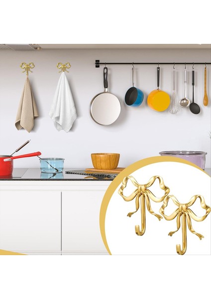 4 Paket Altın Yay Knot Kancaları Pirinç Yay Duvarı Hooks Kapı Askı Havuk Kancaları Ev Banyo Oturma Odası Mutfak Dekoru (Yurt Dışından) indirimleri