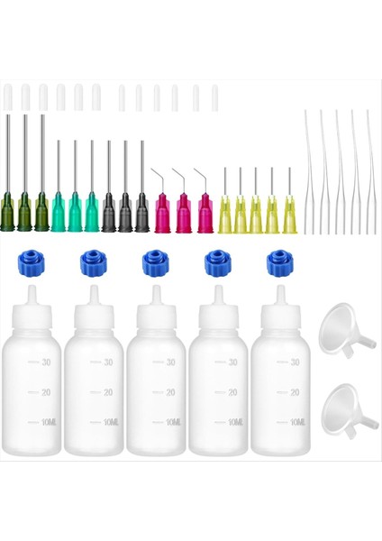 30ML Tutkal Hassas Uç Uygucu Şişesi, Iğne Uç Sıkıştırma Şişesi, 14GA 16GA 18GA 20GA 25GA Depolama Kapağı Seti 1 (Yurt Dışından)