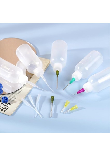 30ML Tutkal Hassas Uç Uygucu Şişesi, Iğne Uç Sıkıştırma Şişesi, 14GA 16GA 18GA 20GA 25GA Depolama Kapağı Seti 1 (Yurt Dışından) fırsatları