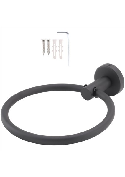 Banyo Için Havlu Yüzüğü, El Havlusu Tutucu Yuvarlak Havlu Askı Duvar Montajı 304 Paslanmaz Çelik Fırçalanmış Kaplama (Siyah) (Yurt Dışından) modelleri