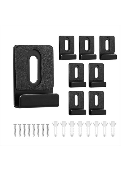 8pcs Metal Ayna Tutucu Kiti, Vidalı Ayna Klipsleri Kauçuk Pedler Ayna Kancaları Ağır Hizmetli Ayna Askı Donanımı Siyah (Yurt Dışından)