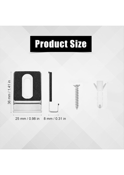 8pcs Metal Ayna Tutucu Kiti, Vidalı Ayna Klipsleri Kauçuk Pedler Ayna Kancaları Ağır Hizmetli Ayna Askı Donanımı Siyah (Yurt Dışından) fiyatları