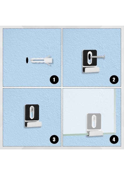 8pcs Metal Ayna Tutucu Kiti, Vidalı Ayna Klipsleri Kauçuk Pedler Ayna Kancaları Ağır Hizmetli Ayna Askı Donanımı Siyah (Yurt Dışından) fırsatları