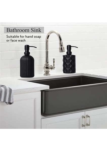 2 Adet Mat Siyah Sabun Dağıtıcı, 13.5 Oz / 11 Oz Cam El Sabunu Dağıtıcı Banyo ve Mutfak, Sabun Dağıtıcı (Yurt Dışından) modelleri