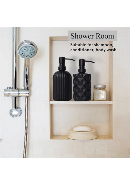 2 Adet Mat Siyah Sabun Dağıtıcı, 13.5 Oz / 11 Oz Cam El Sabunu Dağıtıcı Banyo ve Mutfak, Sabun Dağıtıcı (Yurt Dışından) fırsatları