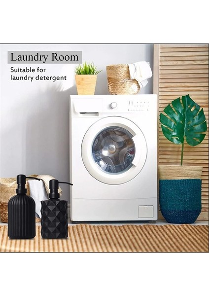 2 Adet Mat Siyah Sabun Dağıtıcı, 13.5 Oz / 11 Oz Cam El Sabunu Dağıtıcı Banyo ve Mutfak, Sabun Dağıtıcı (Yurt Dışından) indirimleri