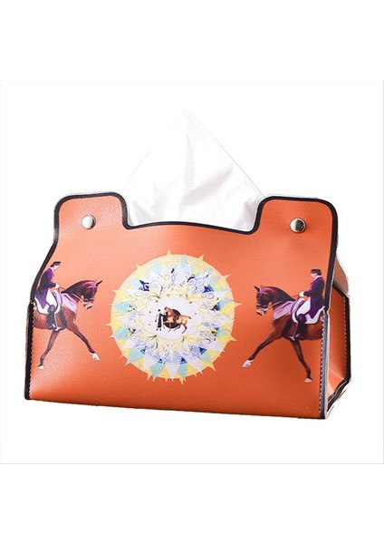 Retro Mobilya Doku Kutusu Deri Peçete Tutucu Masaüstü Evrensel Organizatör, B (Yurt Dışından)