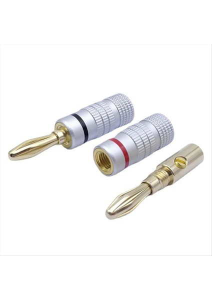 12 Pcs 4mm Audio Jack Konnektörü Muz Fişleri Ses Jack Konnektörü, 24K Altın Çift Vidalı Kilit Hoparlör Konnektörü (Yurt Dışından) fırsatları