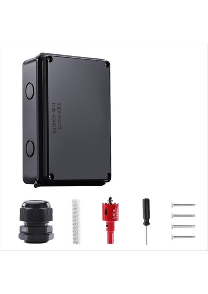 Abs Su Geçirmez Kavşak Kutusu Açık Terminal Kutusu Plastik Güç Salonu Kutusu Genel Elektrik Mühendisliği Muhafazası Siyah (Yurt Dışından)