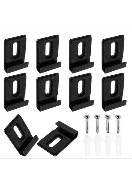 10 Adet Ağır Hizmet Tipi Ayna Asılı Kit, Ağır Ayna Montaj Donanım Ayna Klipsleri Duvar Montajı, Tek Delikli Siyah (Yurt Dışından)