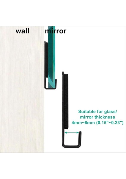 10 Adet Ağır Hizmet Tipi Ayna Asılı Kit, Ağır Ayna Montaj Donanım Ayna Klipsleri Duvar Montajı, Tek Delikli Siyah (Yurt Dışından) fiyatları