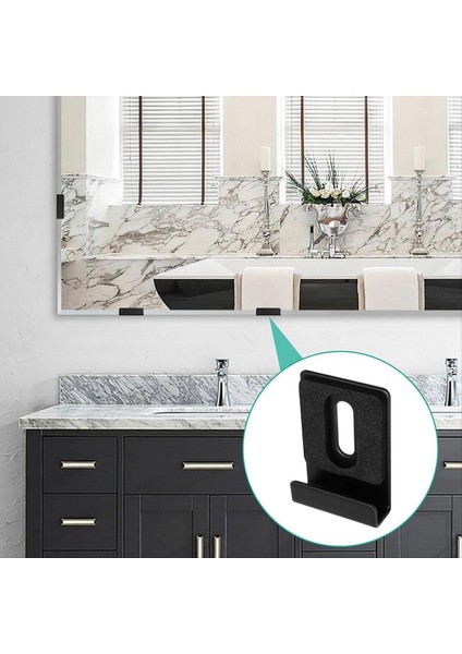 10 Adet Ağır Hizmet Tipi Ayna Asılı Kit, Ağır Ayna Montaj Donanım Ayna Klipsleri Duvar Montajı, Tek Delikli Siyah (Yurt Dışından) fırsatları