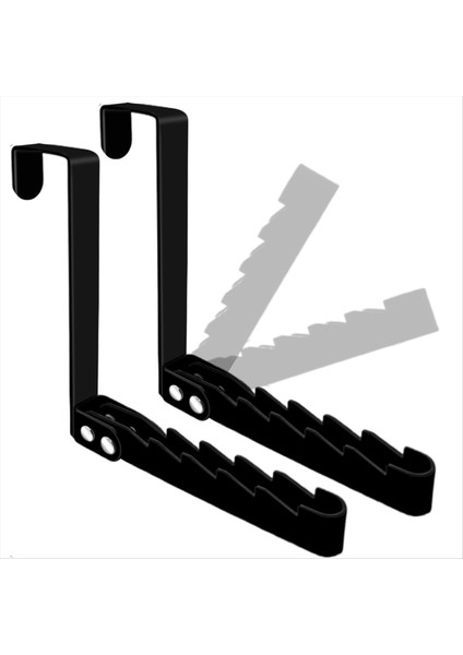 2 Kapı Kancaları Askı, Giysiler, Katlar ve Havlular Için Kapı Kurutma Rafı Üzerinde Sağlam Katlanabilir Paket, Siyah (Yurt Dışından)