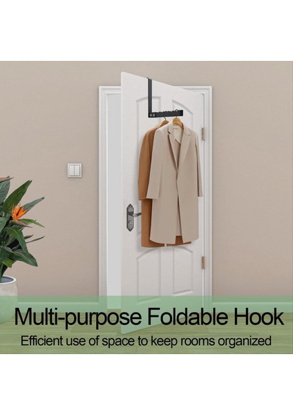 2 Kapı Kancaları Askı, Giysiler, Katlar ve Havlular Için Kapı Kurutma Rafı Üzerinde Sağlam Katlanabilir Paket, Siyah (Yurt Dışından) fiyatları