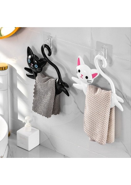Duvara Monte Kedi Şeklindeki Havlu Çubuğu, Yumruksuz Sevimli Havlu Rafı, Karikatür Havlu Rafı Kapının Arkasında Siyah (Yurt Dışından) fiyatları