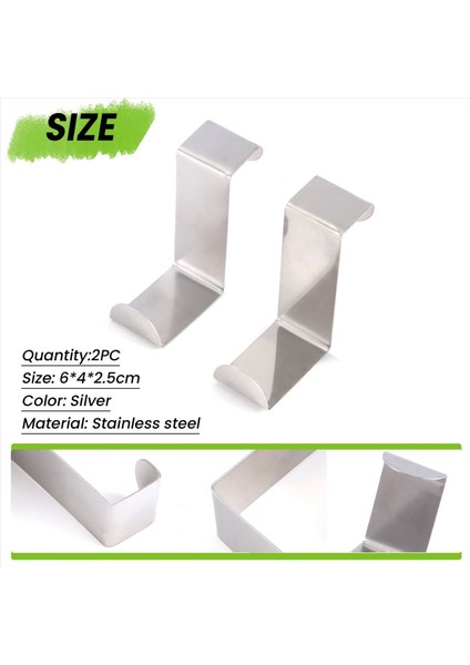 2 Adet Arka Kapı Kancası Paslanmaz Çelik Mutfak Dolabı Kıyafetleri Askı Ev Depolama Askı Organizatör Kancaları Asmak Için Gümüş Kanca (Yurt Dışından) fırsatları