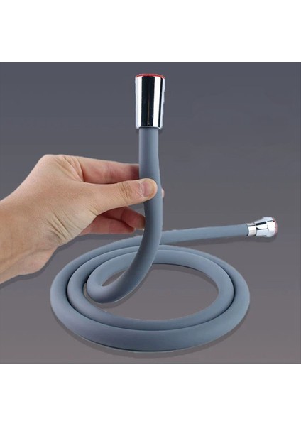 Silikon Esnek Duş Hortum Keçme Önleme Uzatması Yüksek Basınçlı Boru Duş Başlığı Tüp Banyo Aksesuarı 2m (Yurt Dışından) indirimleri