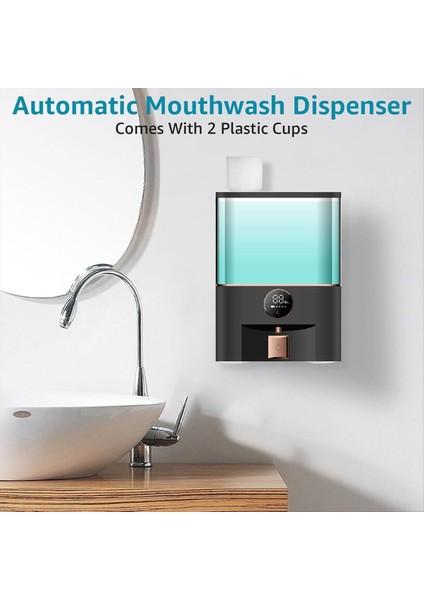 Otomatik Ağız Yıkama Dispenser Dokunmasız, Duvara Monte Ağız Yıkama Dağıtıcı, Bardaklı Banyo Için, Çocuklar ve Yetişkinler Için (Yurt Dışından) modelleri