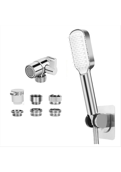 Küvet Musluk Için Köpek Duş Eki, 6 Adaptörlü Evcil Hayvan Duş Püskürtücü Eki, Saç Yıkama Için 79 Inç Hortum (Yurt Dışından)