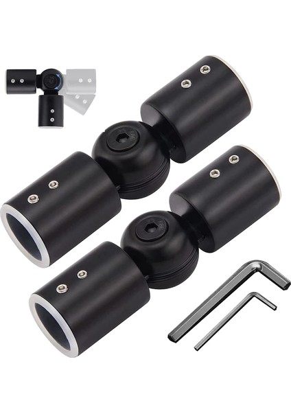 2 Adet Perde Çubukları Köşe Konnektörü, 1 Inçlik Pencere Perde Çubukları (Siyah) Için Ayarlanabilir Perde Çubuk Köşe Konnektörü (Yurt Dışından)