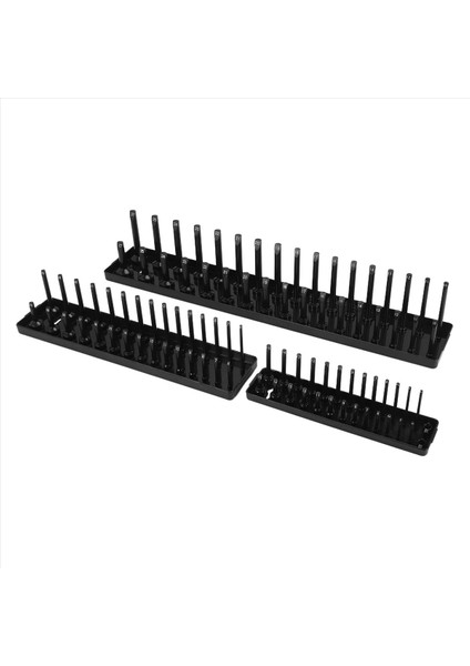 3pc Socket Organizatör Tepsi Seti Siyah Metrik Soket Tepsileri 1/4inch 3/8inch &amp; 1/2inch Derin ve Gölge Soket Tutucuları (Yurt Dışından) modelleri
