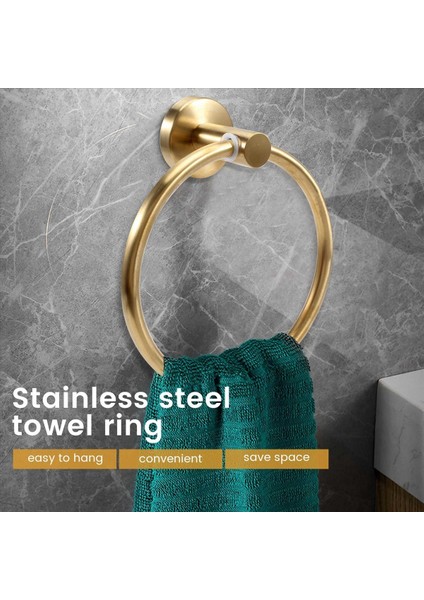 Altın Paslanmaz Çelik Havlu Tutucu Banyo Duvar Monte Yuvarlak Havlu Yüzük Havlu Raf Mutfak Depolama Aksesuarları (Yurt Dışından) fırsatları
