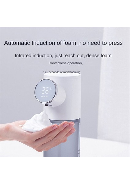 Köpük Sabun Dağıtıcı Otomatik Şarj 320ML Sıvı Sabun Dağıtıcı Dijital Ekran Köpük El Dağıtıcı Beyaz (Yurt Dışından) fiyatları