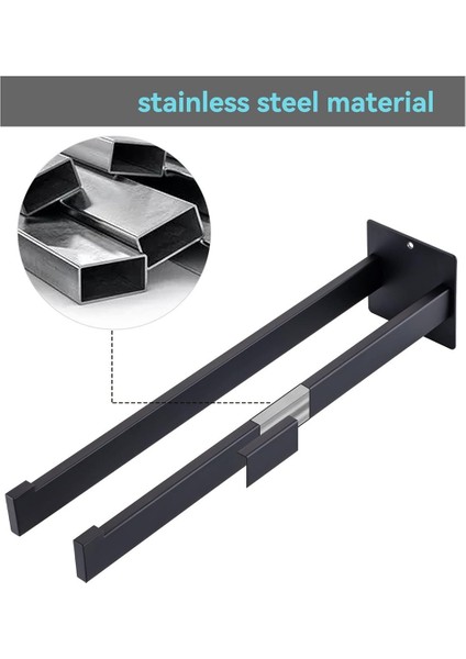 Havlu Ray Yok Sondaj Gerektirmez Kendi Kendine Yapışkan Çift Kare Paslanmaz Çelik Duvar Banyo ve Mutfak Için Monte 40 cm (Yurt Dışından) modelleri