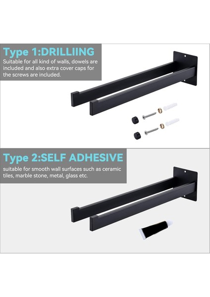 Havlu Ray Yok Sondaj Gerektirmez Kendi Kendine Yapışkan Çift Kare Paslanmaz Çelik Duvar Banyo ve Mutfak Için Monte 40 cm (Yurt Dışından) fırsatları