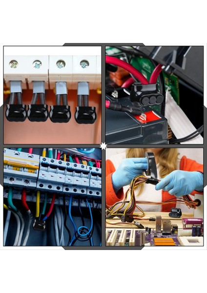 5 Pcs Siyah Yalıtımlı Çoklu Kablo Konektörü, 3 Bağlantı Noktası Elektrikli Tel Konektör ve Lehimleme Pabuçları, Kablo Ekleyicileri 14-4AWG (Yurt Dışından) indirimleri