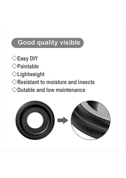 2 Paket Kalıplanmış Pu Tavan Madalyonları 10 Inç Od x 4 Inç Kimlik (7-1/4 Inç&#39;e Kadar Olan Kanopilere Uyuyor) Siyah (Yurt Dışından) fırsatları