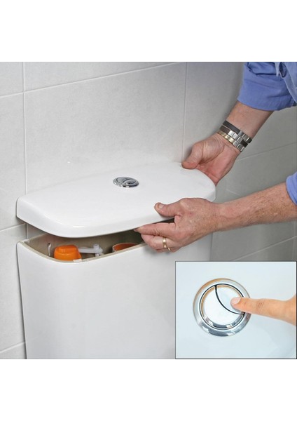 Tuvalet Tank Düğmesi Çift Itme Yıkama Tuvalet Düğmesi Yedek Tuvalet Floş Düğmesi ile Iplik 38MM / 1.49INCH 2 Paketi (Yurt Dışından) indirimleri