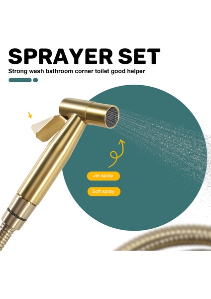 Banyo Tuvalet Bide Musluk Kiti Fırçalanmış Altın Duvara Monte Bide Püskürtücü Duş Kapanma Valfı (Yurt Dışından) fırsatları