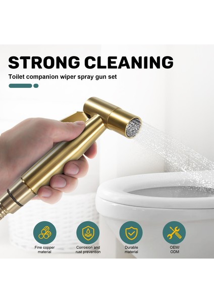 Banyo Tuvalet Bide Musluk Kiti Fırçalanmış Altın Duvara Monte Bide Püskürtücü Duş Kapanma Valfı (Yurt Dışından) indirimleri