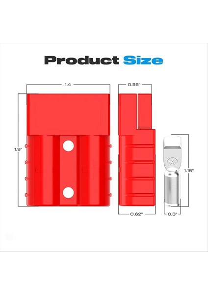 Anderson Konnektörü, 50AMP 6-12 Gauge Pil Hızlı Toz Fişi ile Bağlanın 12V-36V Anderson Fiş Bağlantısı Kesiliyor (Yurt Dışından) fiyatları