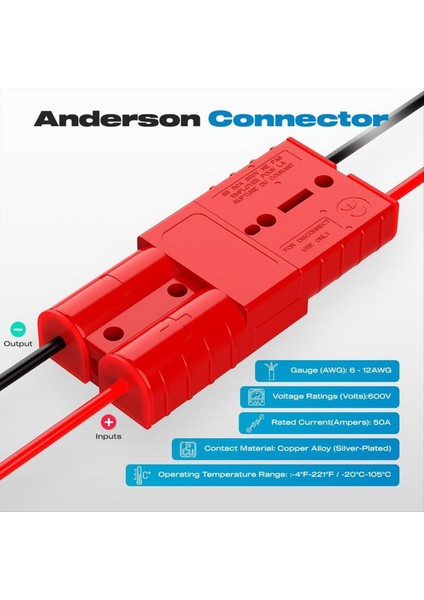 Anderson Konnektörü, 50AMP 6-12 Gauge Pil Hızlı Toz Fişi ile Bağlanın 12V-36V Anderson Fiş Bağlantısı Kesiliyor (Yurt Dışından) indirimleri