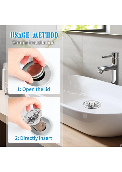 Athroom Lavabo Durdurucu ve Lavabo Tahliye Süzgeci 2 1 Arada Saç ve Enkaz 1,34-1.46 Inç Drenaj Delikleri Için Uygun (Yurt Dışından) modelleri