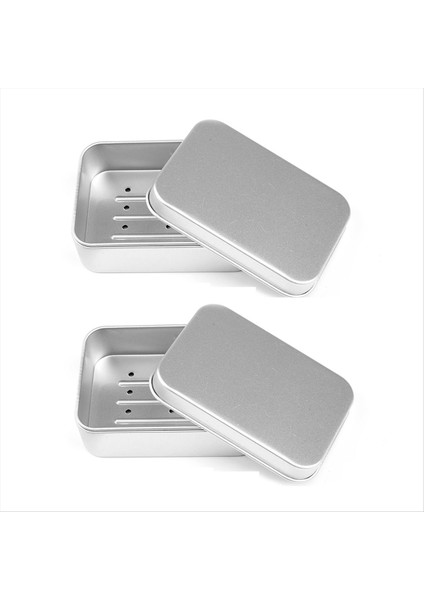 2 Alüminyum Sabun Bulaşıkları Drenaj Rafı, Neme Dayanıklı, Pas Yalıtımlı Metal Sabun Ev Veya Seyahat Için (Yurt Dışından)