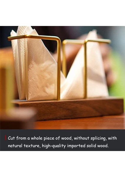 Masalar Için Peçete Sahibi, Ceviz Ahşap Parlak Metal Tutucu Mutfak ve Restoran Için Ayrı Doku Dispenserleri B B (Yurt Dışından) modelleri