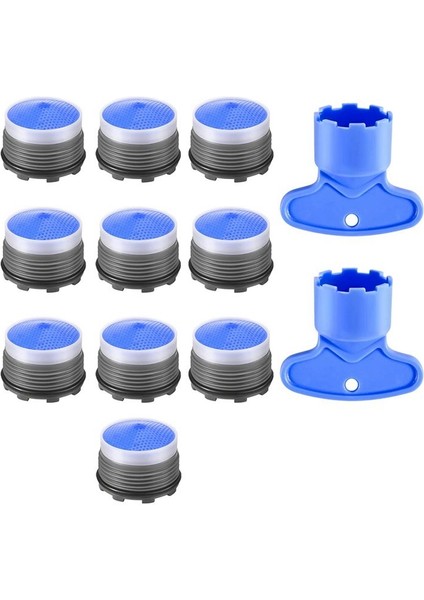 10 Adet Musluk Havalandırıcı Lavabo Musluk Akışı Kısıtlayıcısı Için Yedek, Mutfak Banyo Önbellek Havalandırıcıları 2 Adet Çıkarma Aracı (Yurt Dışından)