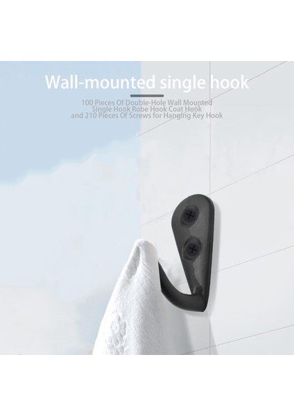 100 Adet Çift Deliğe Monte Tek Kanca Bornoz Kanca Kancası ve Asmak Için 210 Parça Vida (Yurt Dışından) modelleri