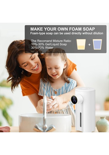 Dokunulmaz Otomatik Köpük Sabun Dağıtıcı 11.83 Oz, 5 Ayarlanabilir Seviye, Mutfak ve Banyo Köpük Beyaz Için Uygun (Yurt Dışından) indirimleri