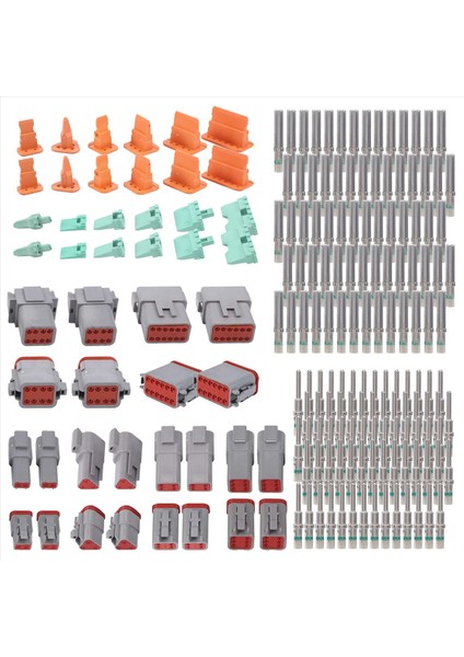 188PCS Deutsch Dt 2,3,4,6,8 ve 12 Pin Konfigürasyonunda 16 Katı Kontakla Gri Konektör Kiti, Otomotiv Konektörleri (Yurt Dışından) fiyatları