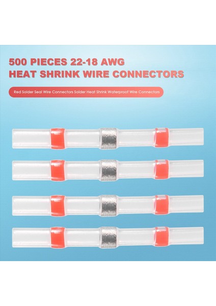 500 Adet 22-18 Awg Kırmızı Lehim Sızdırmazlık Kablosu Konektörleri Lehim Isı Büzülmesi Su Geçirmez Tel Konektörler Elektrik Terminalleri (Yurt Dışından) fırsatları