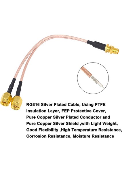 Wifi Anten Koaksiyel Kablo Sma Dişi-Y Tipi 2xsma Erkek Düz Ayırıcı Birleştirici Birleştirici Uzantısı Pigtail Kablosu RG316 (Yurt Dışından) indirimleri