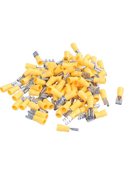 100PCS 24A Yalıtımlı 12-10AWG Dişi Kürek Terminali Kıvrım Tel Konektörleri Sarı (Yurt Dışından) fiyatları