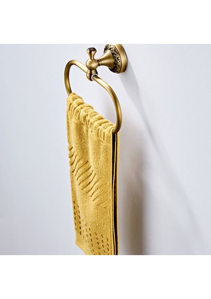 Oval Havlu Yüzüğü Antika Pirinç Zarif Desen Oyma Askı El Havlu Tutucu Için Banyo Mutfak Aksesuarları (Yurt Dışından) modelleri