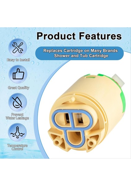 JL01GJ Duş Kartuşları Değiştirme, 40MM Musluk Kartuşları Değiştirme, Kartuşların Yerini Almak Için Küvet ve Duş Vanası (Yurt Dışından) fırsatları