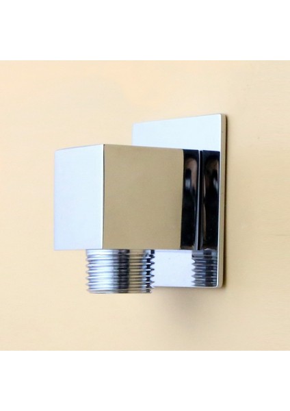 G1/2inch Duş Hortumu Konnektörü Kare Aksesuarlar Banyo Pirinç Vücut Duvar Konnektör Braketi Duş Hortumu Için -Silver (Yurt Dışından) fiyatları